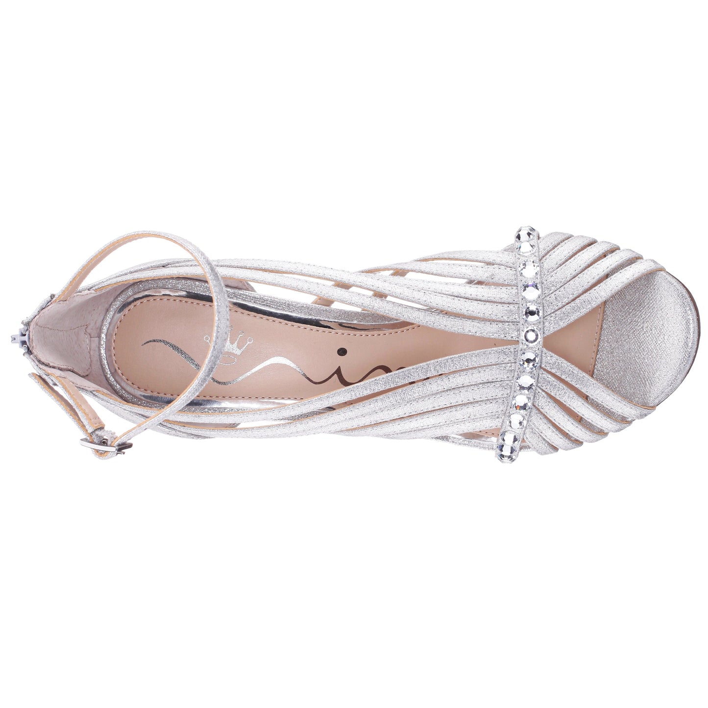 Dani Silver Shimmer Metallic High-Heel Sandal | Nina Shoes