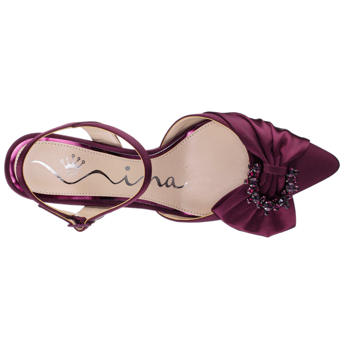 Naomia Red Satin Mid-Heel Pump | Nina Shoes