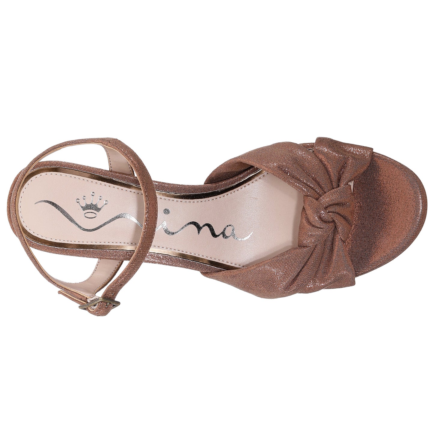 Floren Brown Sandal Mid-Heel Platform | Nina Shoes