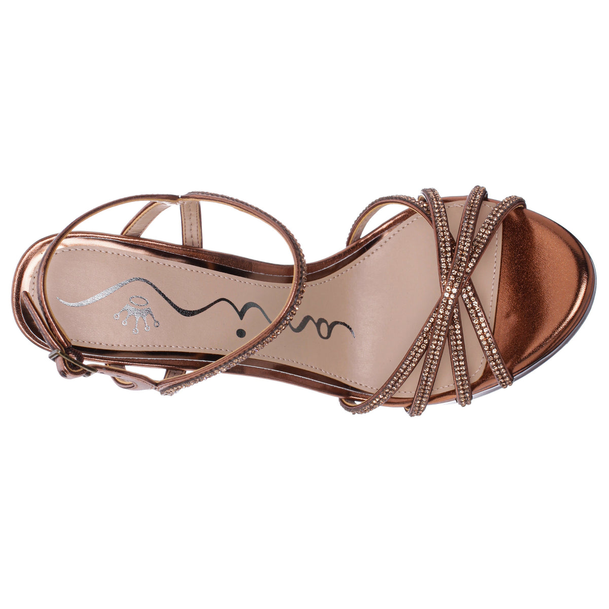 Sybel Brown Metallic Ultra-High Block Heel Platform Sandal | Nina Shoes