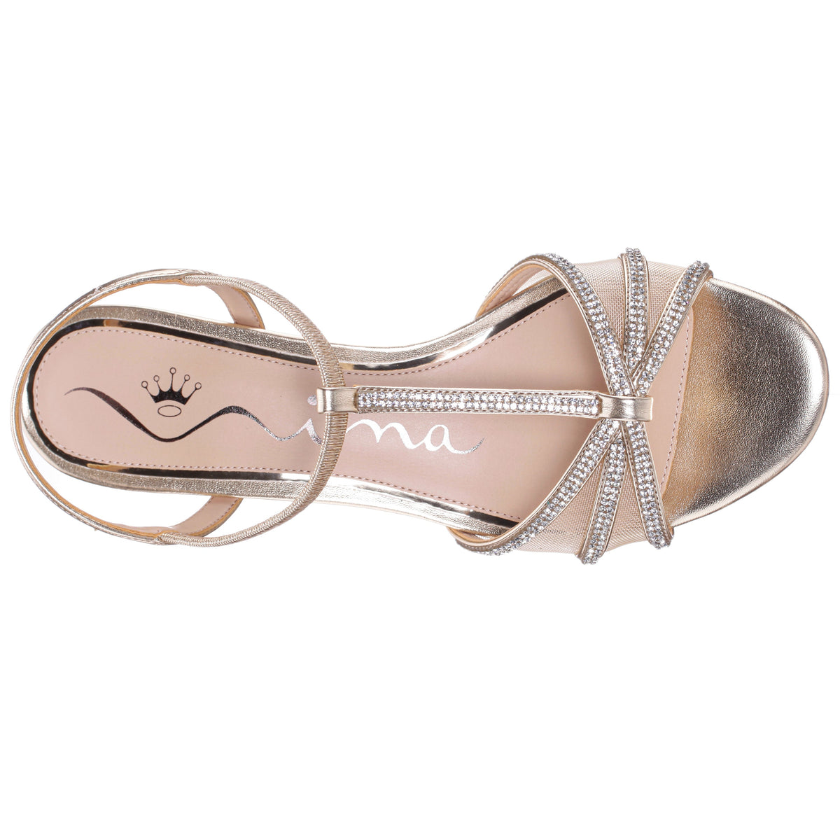 Goldie Gold Sandal Low-Heel | Nina Shoes
