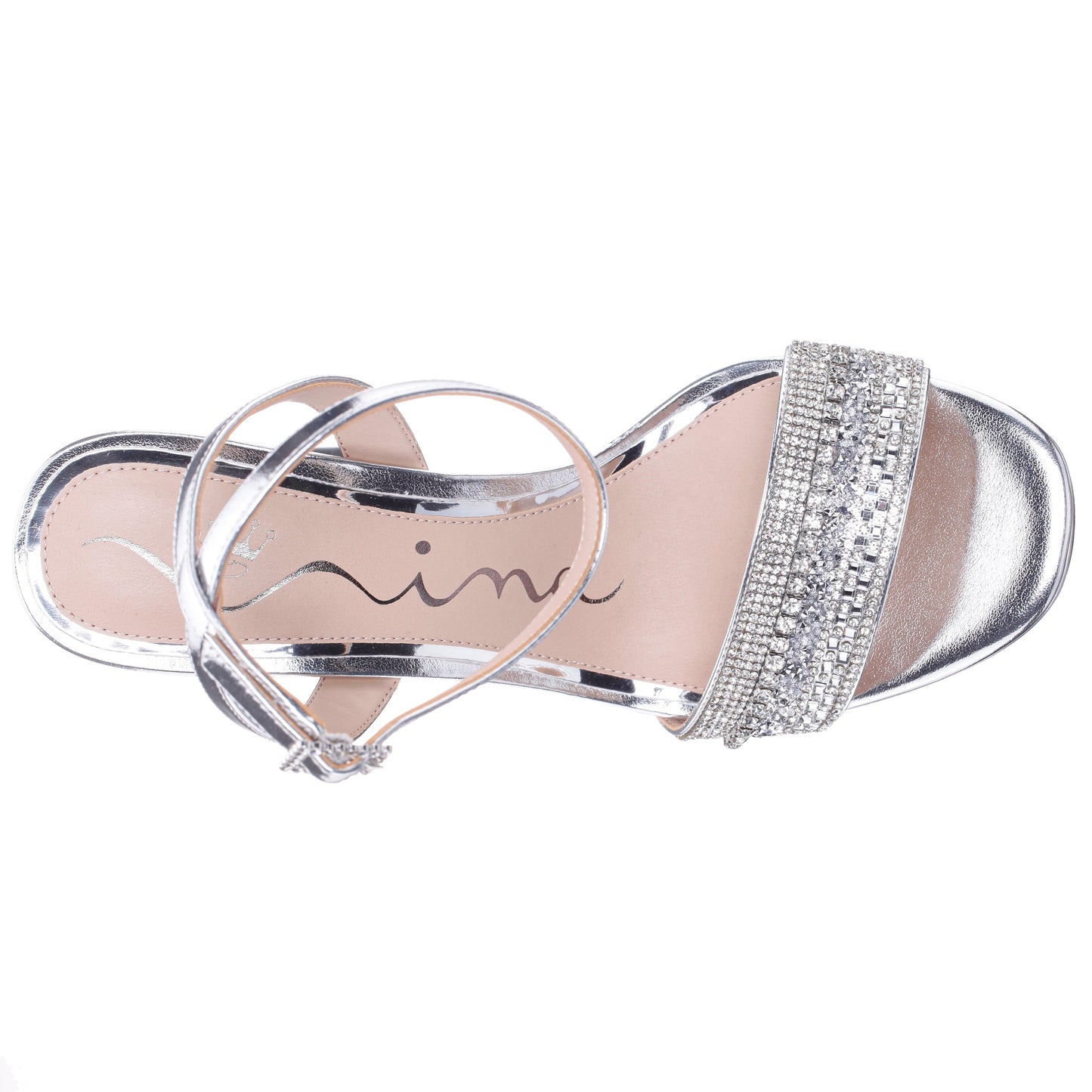 Sofina Silver Block-Heel Platform Sandals | Nina Shoes