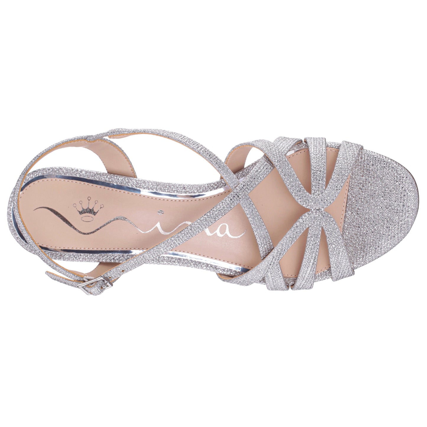 Gemma Dark Silver Sandal Low-Heel | Nina Shoes