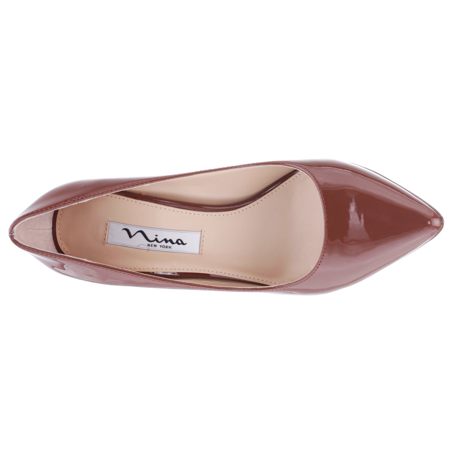 Nina85 Brown Patent Leatherette High-Heel Classic Pump | Nina Shoes