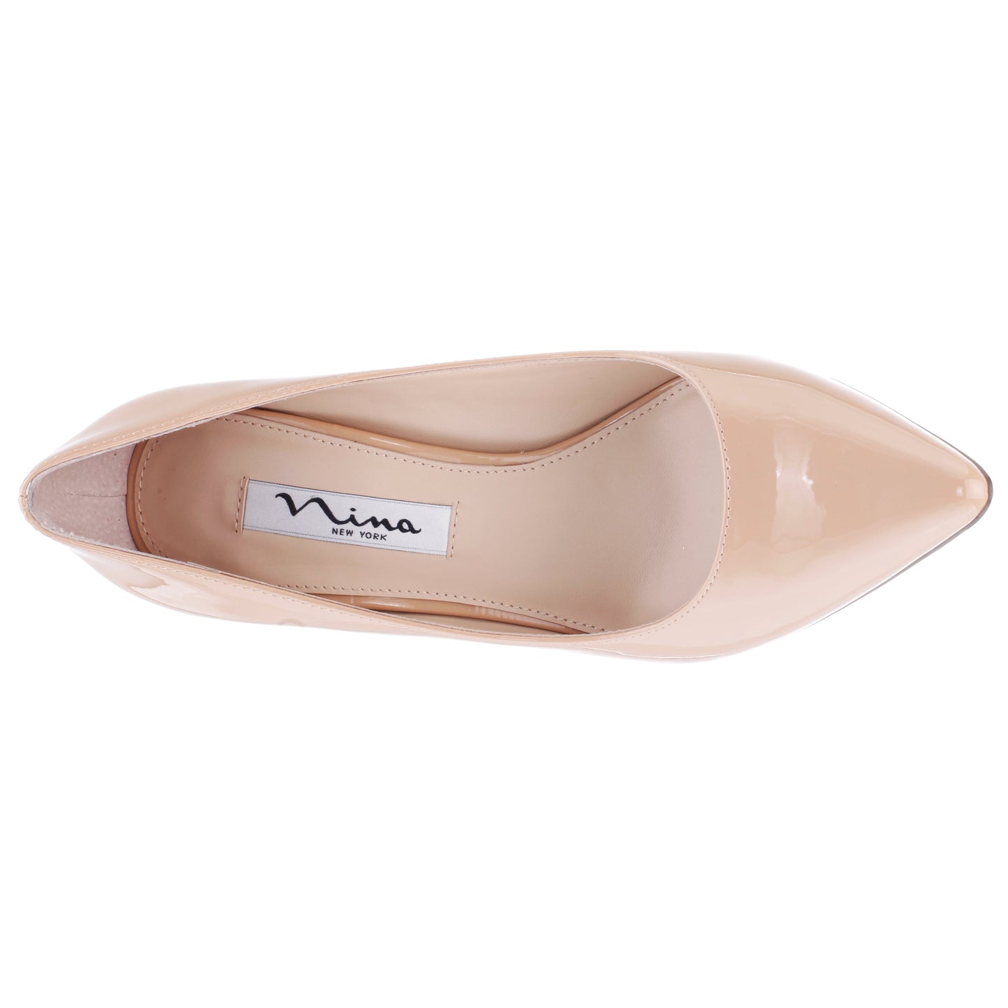 Nina85 Beige Patent Leatherette High-Heel Classic Pump | Nina Shoes