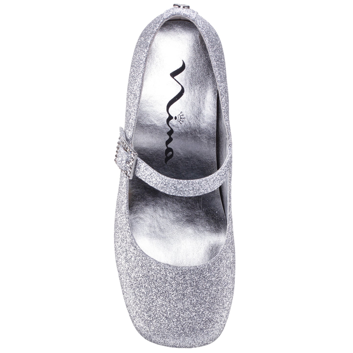 Girls Mila Silver Glitter Mary Jane Dress Shoe | Nina Shoes