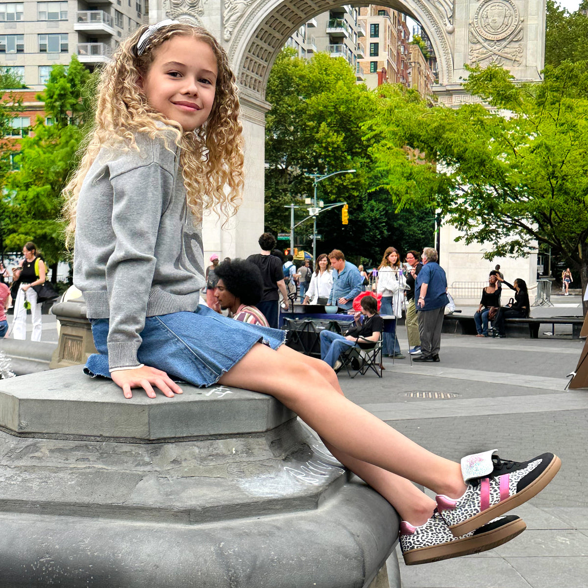 Girls Cruise Leopard Glitter Low Top Sneakers | Nina Shoes