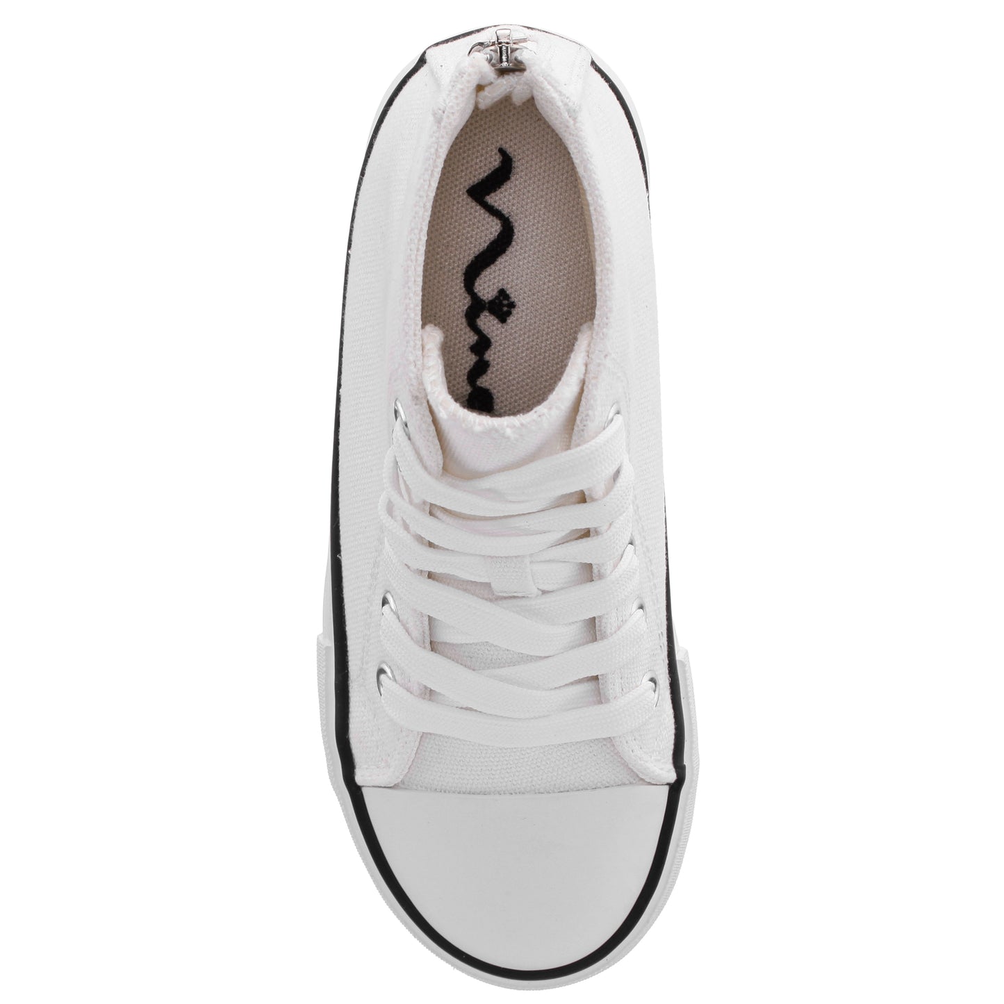 Girls Tanya White Canvas High Top Sneakers | Nina Shoes