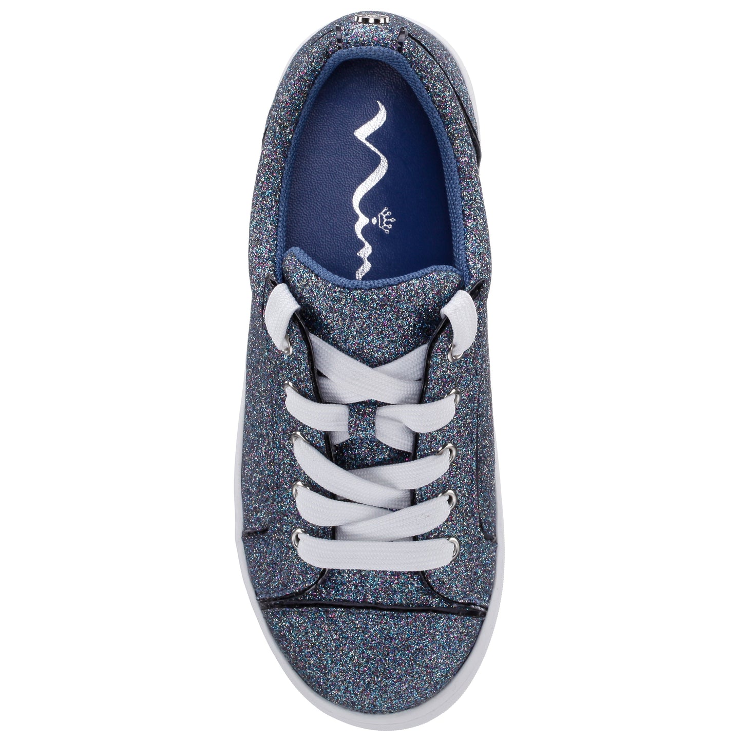 Girls Portia Blue Glitter Low Top Sneakers | Nina Shoes