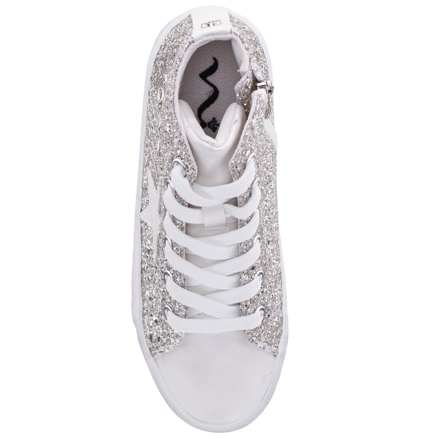 Girls S410s00508 Silver High Top Sneakers | Nina Shoes
