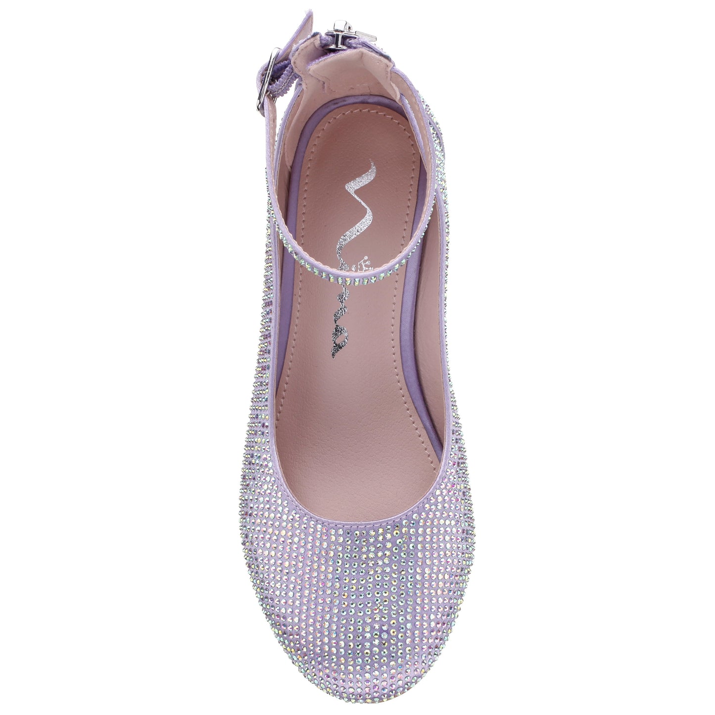 Girls Lennie2 Purple Rhinestone Dress Shoes | Nina Shoes