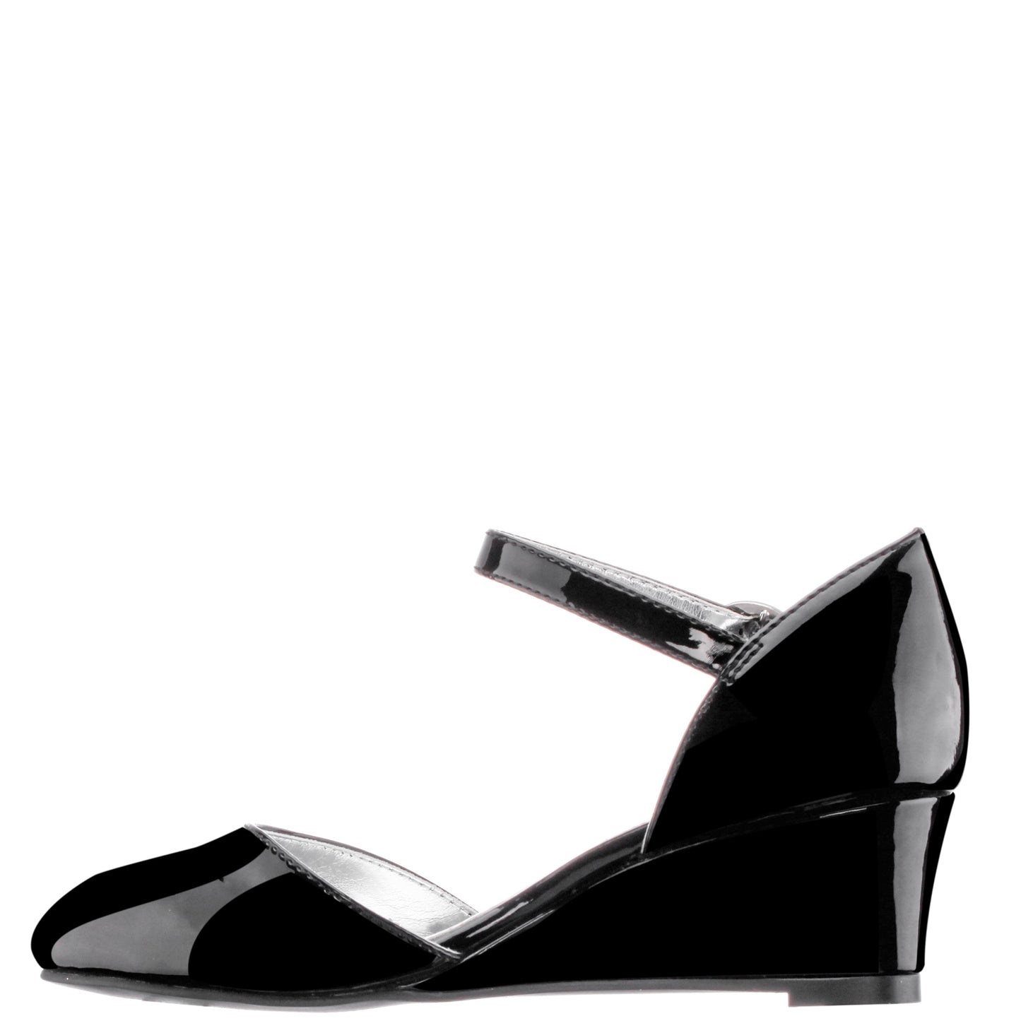 Girls Lenora Black Wedge Dress Shoes | Nina Shoes