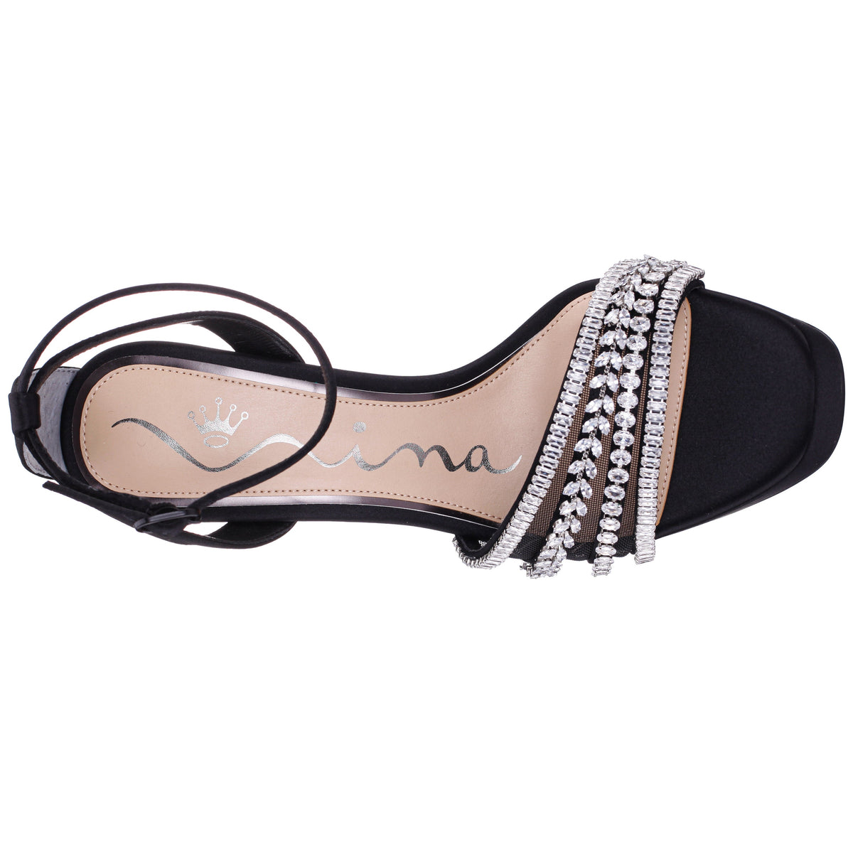 Agitha Black Sandal Stiletto-Heel Platform | Nina Shoes