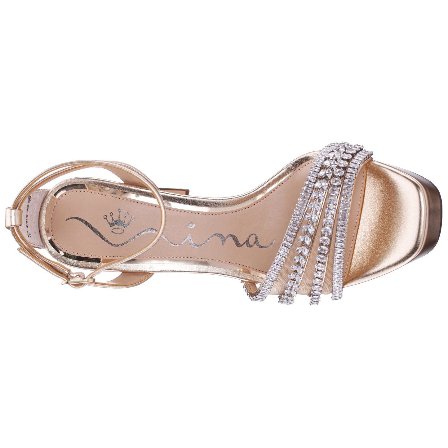 Agitha Gold Sandal Stiletto-Heel Platform | Nina Shoes