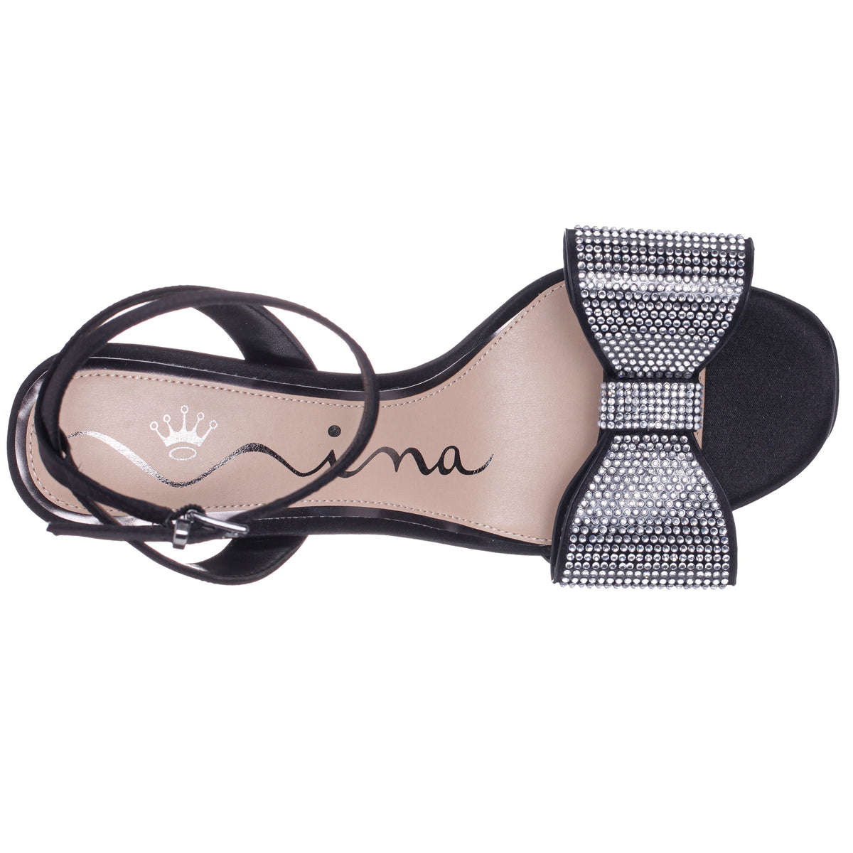 Agusta Black Satin Bow Ultra High Platform Sandals | Nina Shoes