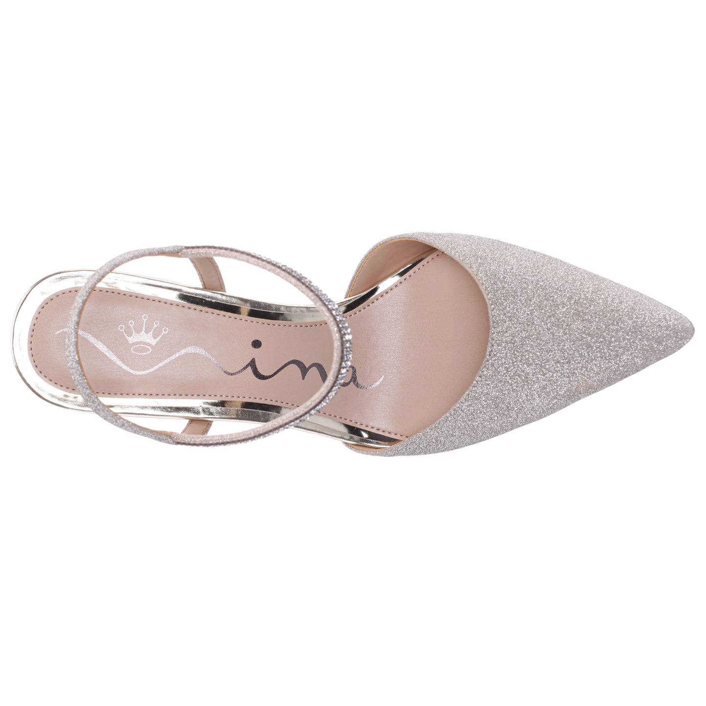 Taisha Gold Sling Back Mid-Heel Dress Shoes | Nina Shoes