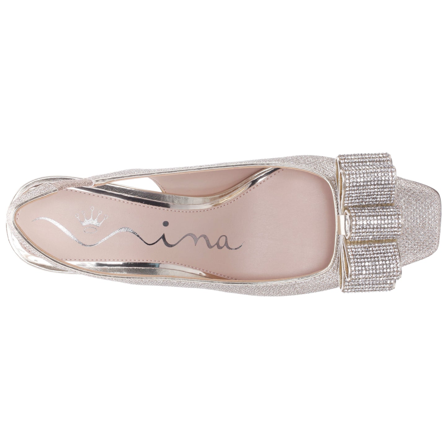 Jolanda Gold Slip On Mid-Heel Dress Shoes | Nina Shoes