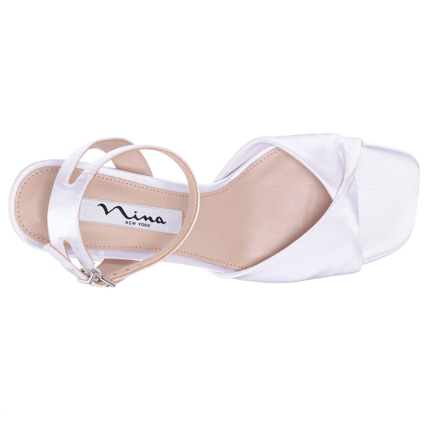 Stacie White Ankle Strap High-Heel Platform Sandals | Nina Shoes