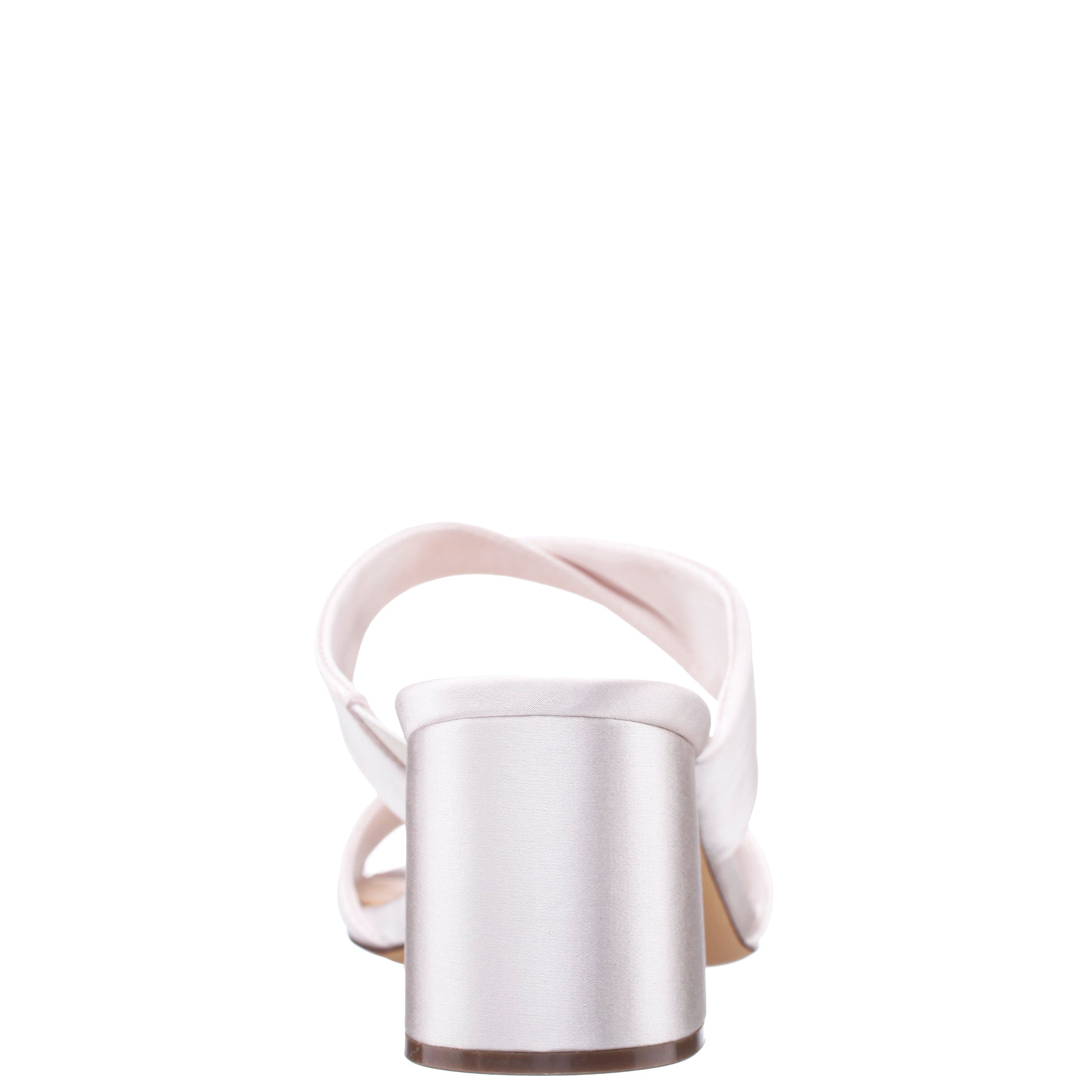 Bassie White Satin Block Heel Sandal | Nina Shoes