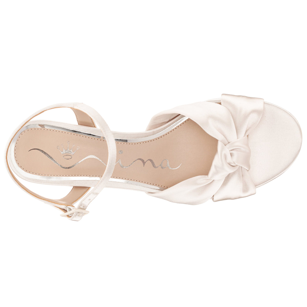 Floren White Sandal Mid-Heel Platform | Nina Shoes