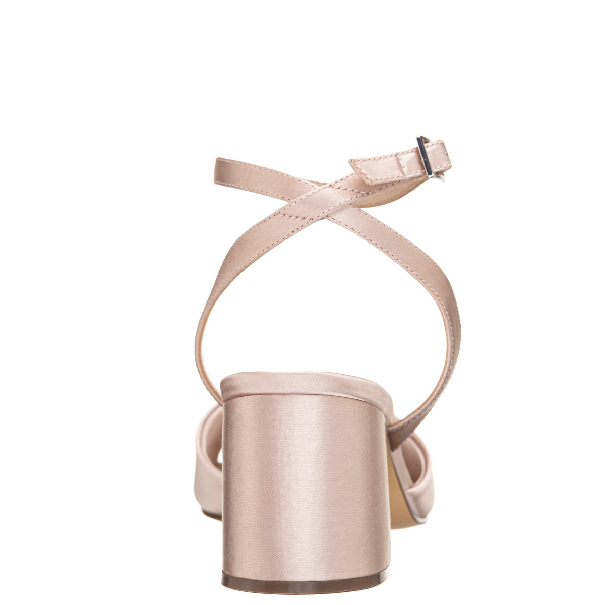 Nigella Pearl Rose Satin Block-Heel Sandals with Ankle-Strap | Nina Shoes