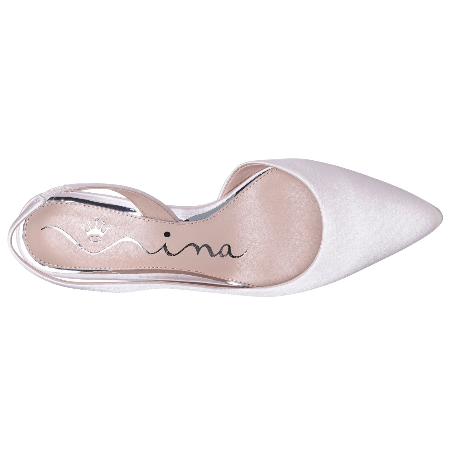 Nina60s White Satin Mid-Heel Slingback Pumps | Nina Shoes