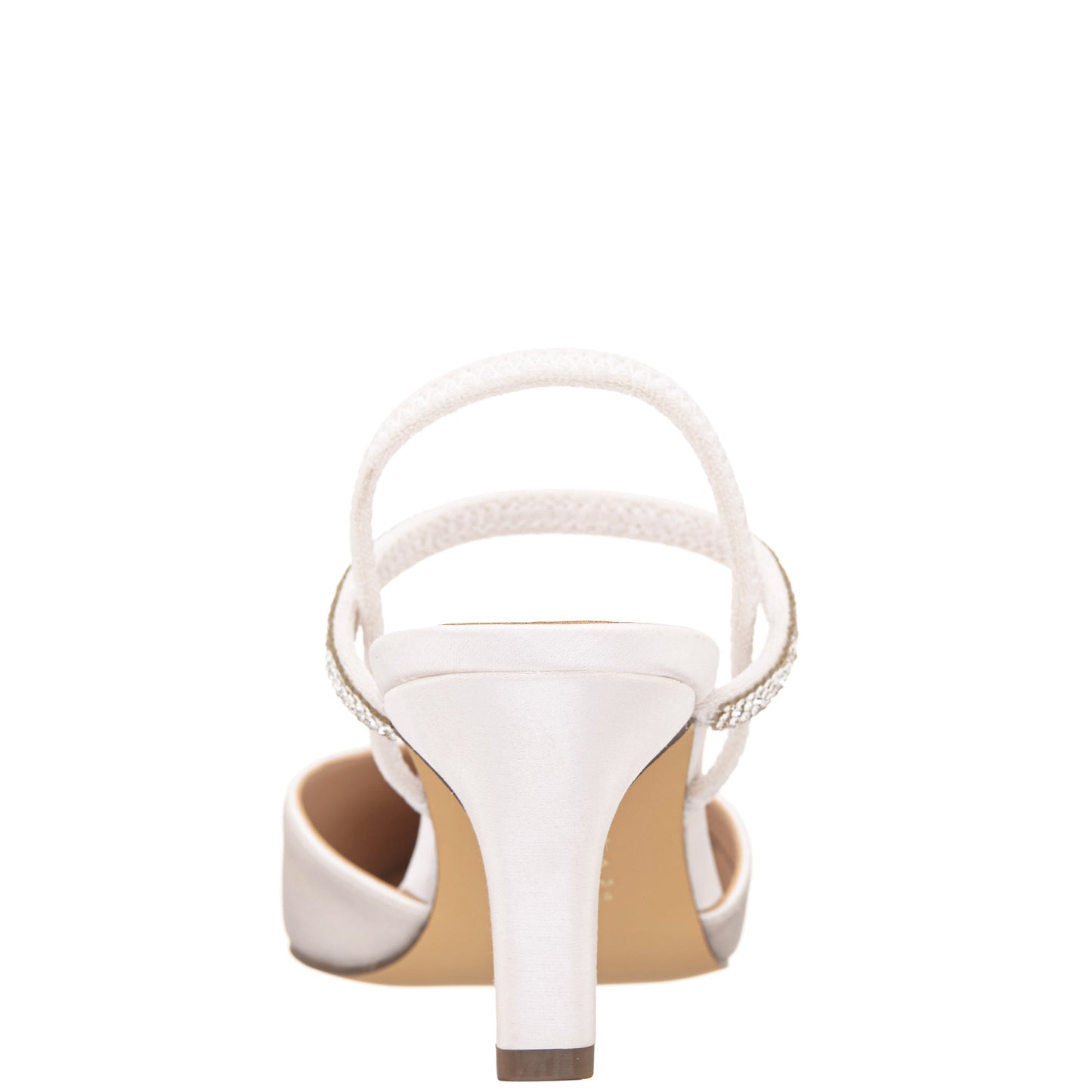 Billie White Satin Mid-Heel Pumps | Nina Shoes
