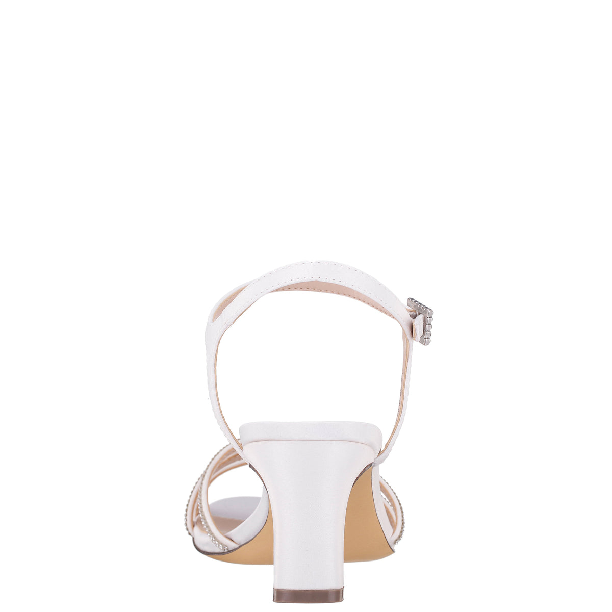 Bobby White Satin Mid-Heel Sandals | Nina Shoes