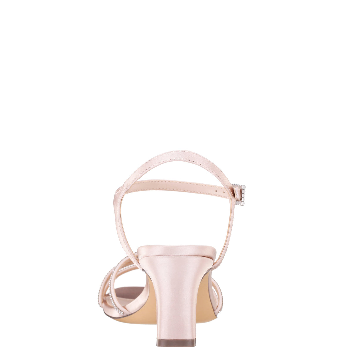 Bobby Pearl Rose Satin Mid-Heel Sandals with Ankle-Strap | Nina Shoes
