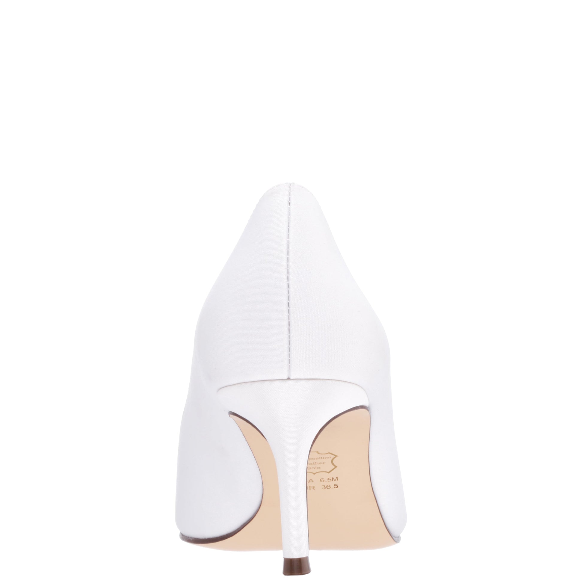 Neya White Satin Mid-Heel Pumps with Jeweled Buckle | Nina Shoes