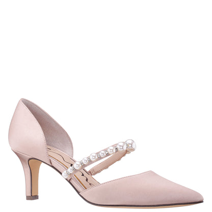 Blair Pearl Rose Satin Mid-Heel Pumps | Nina Shoes