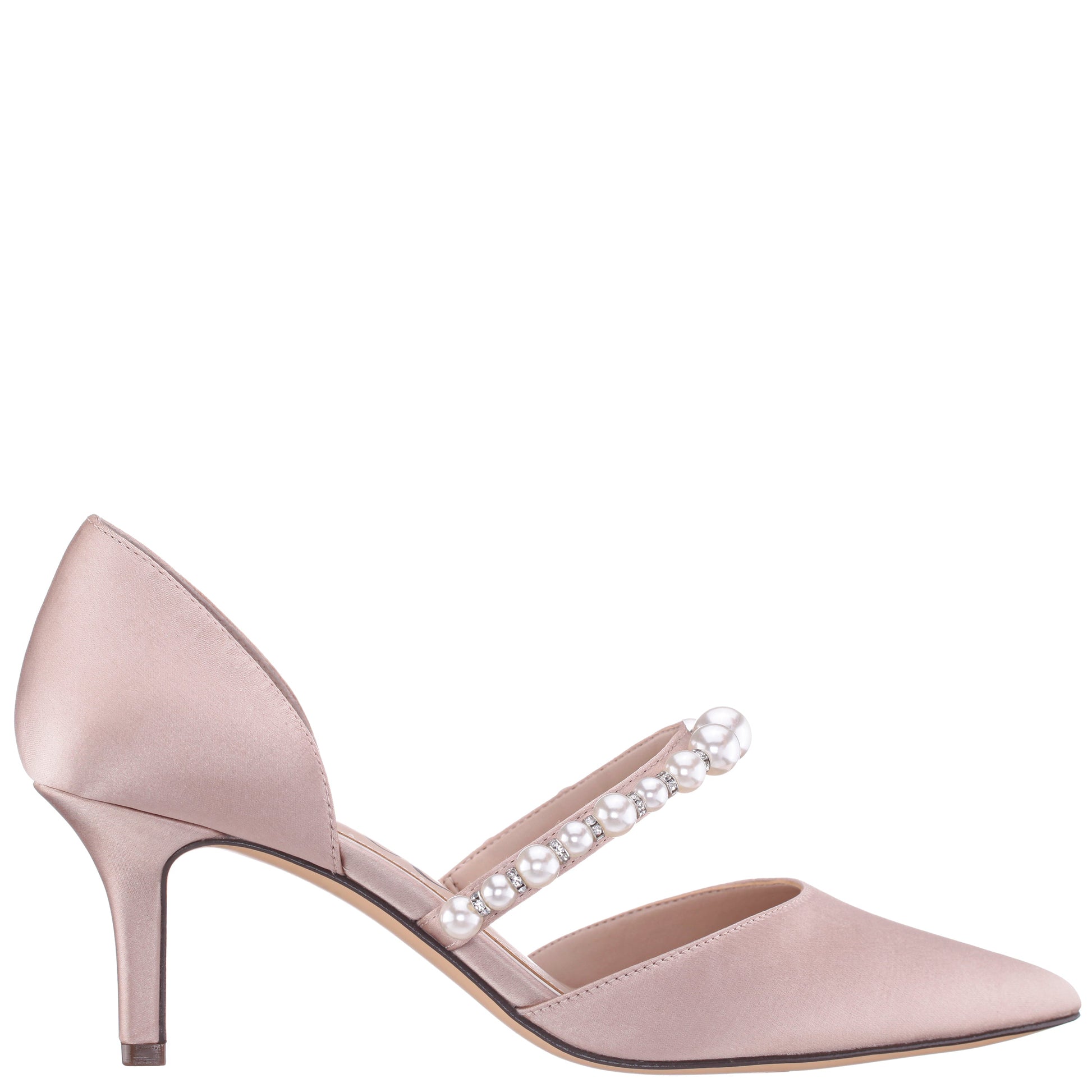 Blair Pearl Rose Satin Mid-Heel Pumps | Nina Shoes