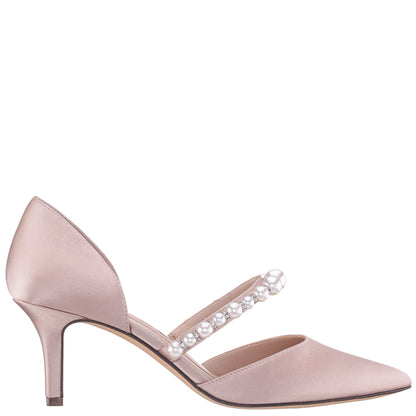 Blair Pearl Rose Satin Mid-Heel Pumps | Nina Shoes