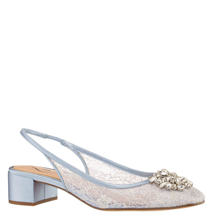 Klara Blue Sling Back Low-Heel Flats | Nina Shoes
