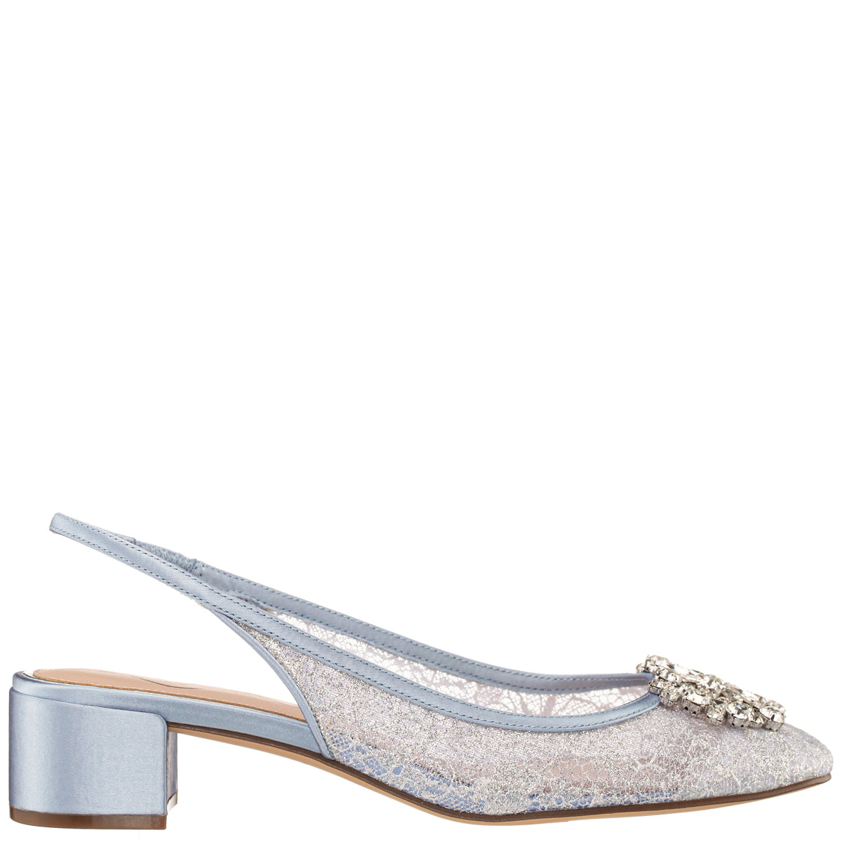 Klara Blue Sling Back Low-Heel Flats | Nina Shoes