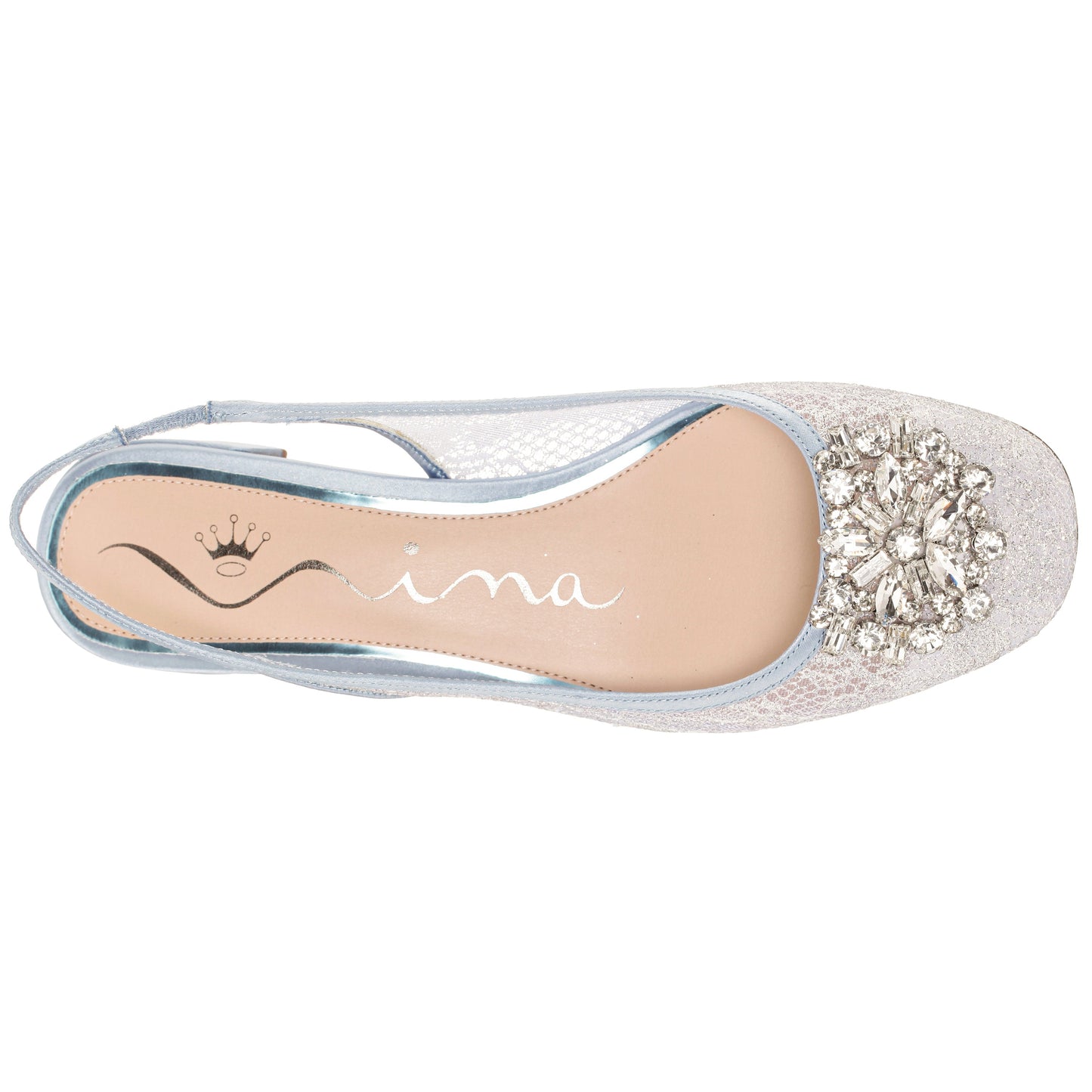 Klara Blue Sling Back Low-Heel Flats | Nina Shoes