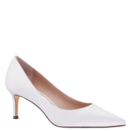 Nina60 Ivory Satin Mid-Heel Classic Pump | Nina Shoes
