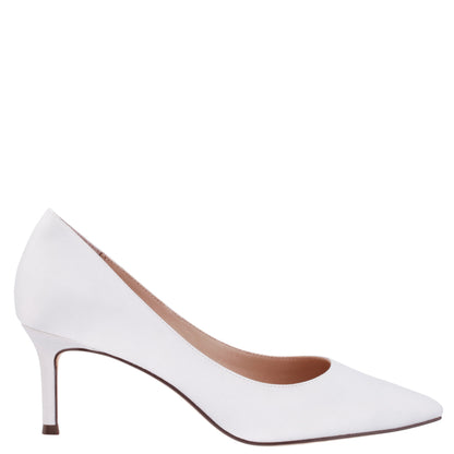 Nina60 Ivory Satin Mid-Heel Classic Pump | Nina Shoes