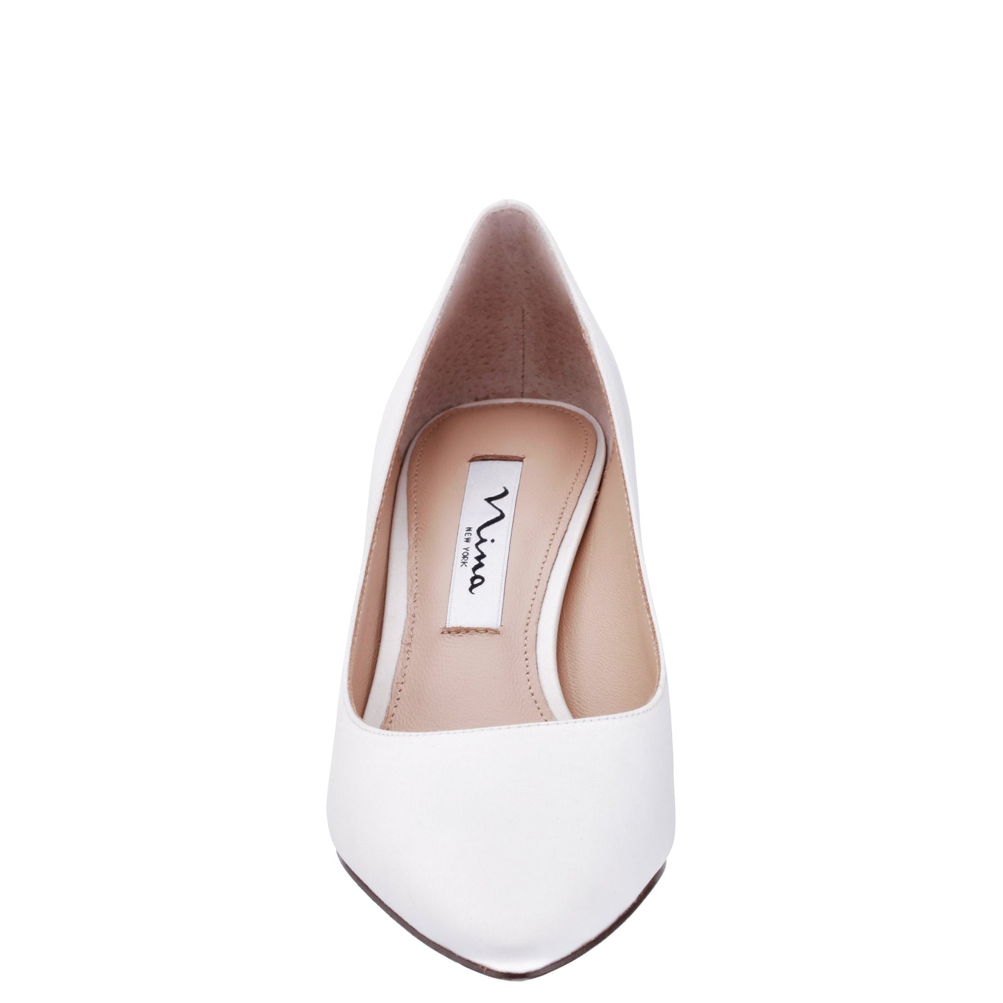 Nina60 Ivory Satin Mid-Heel Classic Pump | Nina Shoes