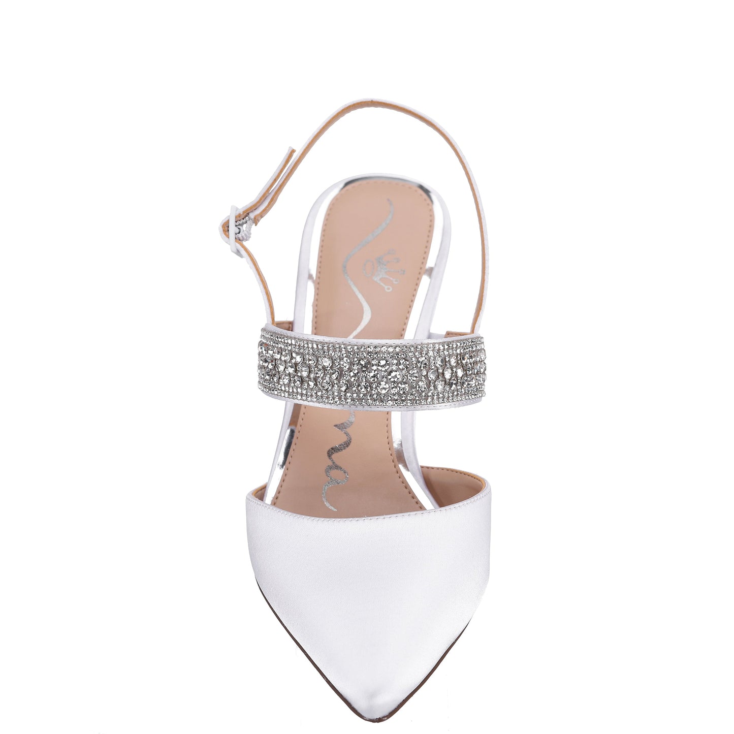 Trista White Sling Back Mid-Heel Pumps | Nina Shoes