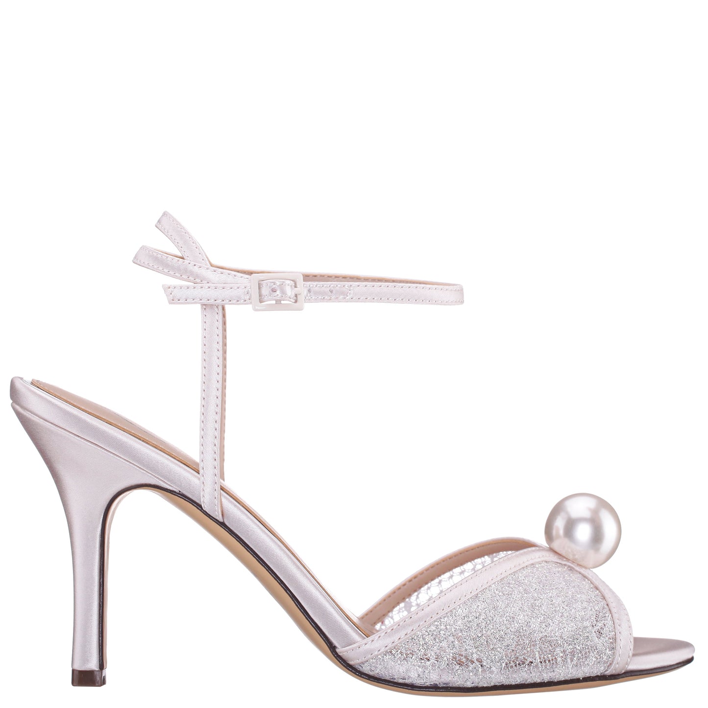 Vyra White Ankle Strap High-Heel Sandals | Nina Shoes