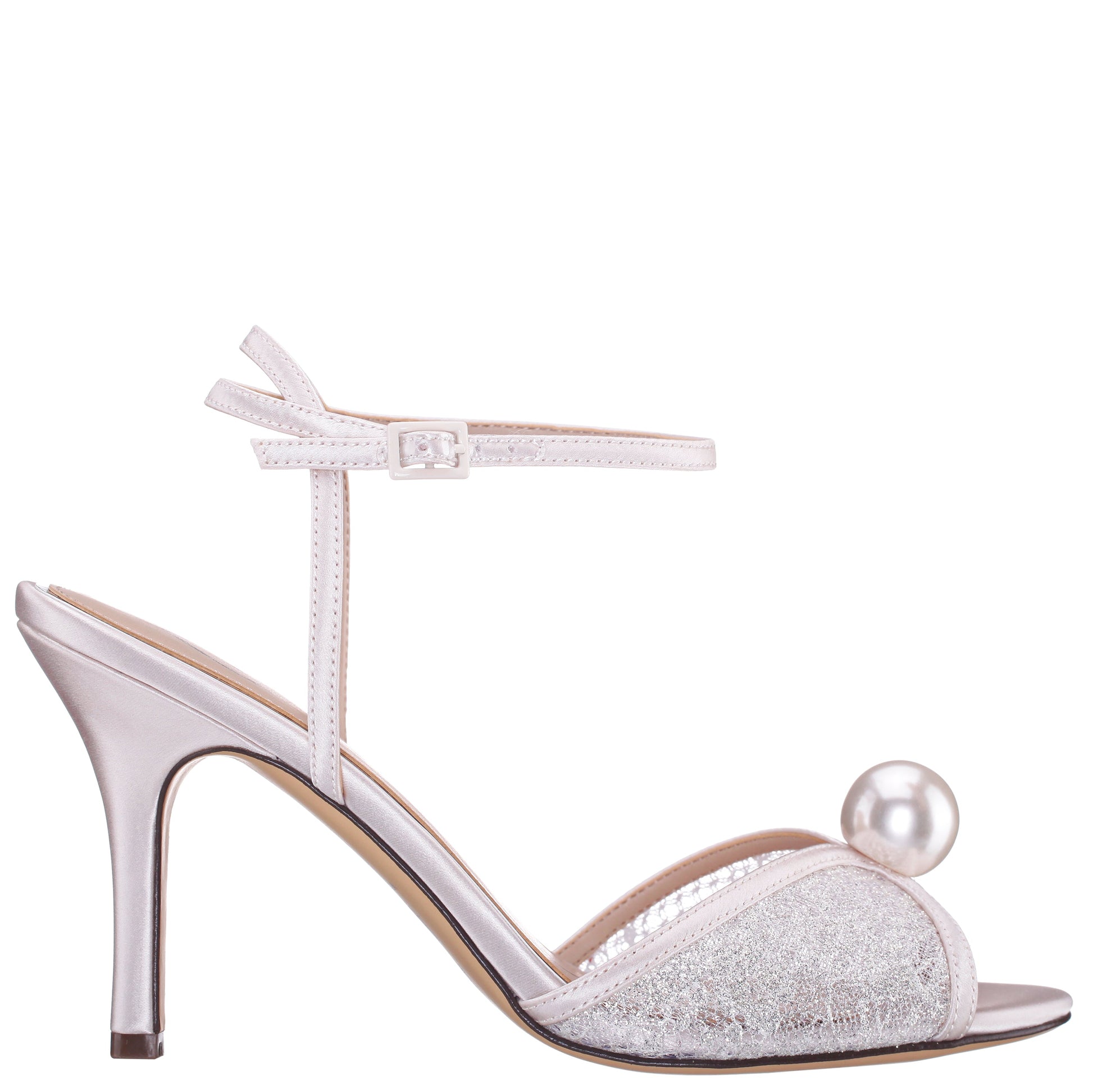 Vyra White Ankle Strap High-Heel Sandals | Nina Shoes