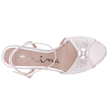 Vyra White Ankle Strap High-Heel Sandals | Nina Shoes