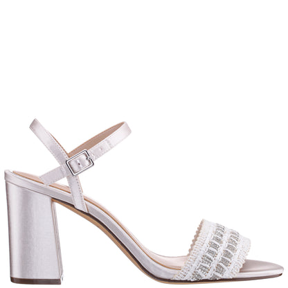 Herma White Sandal Mid-Heel | Nina Shoes