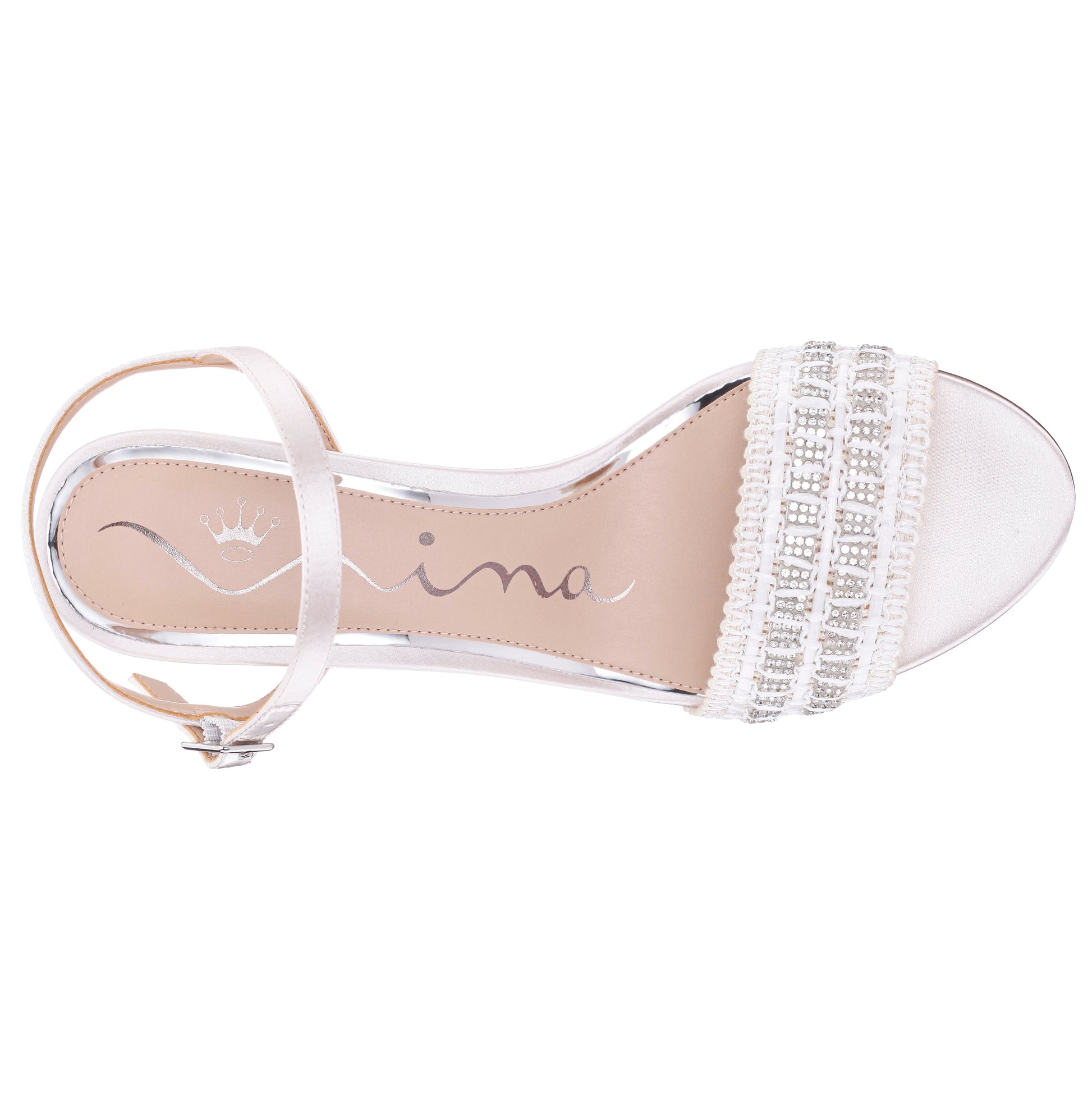 Herma White Sandal Mid-Heel | Nina Shoes