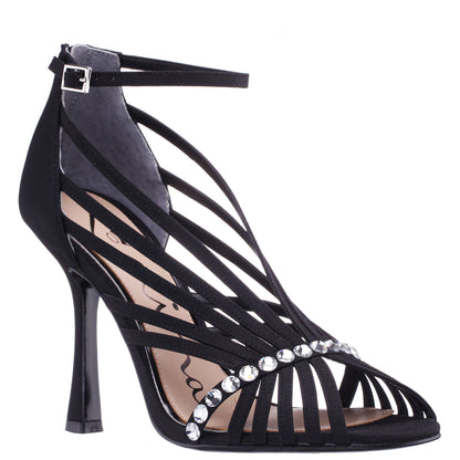 Dani Black Satin High-Heel Sandal | Nina Shoes