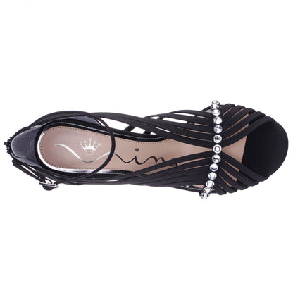 Dani Black Satin High-Heel Sandal | Nina Shoes