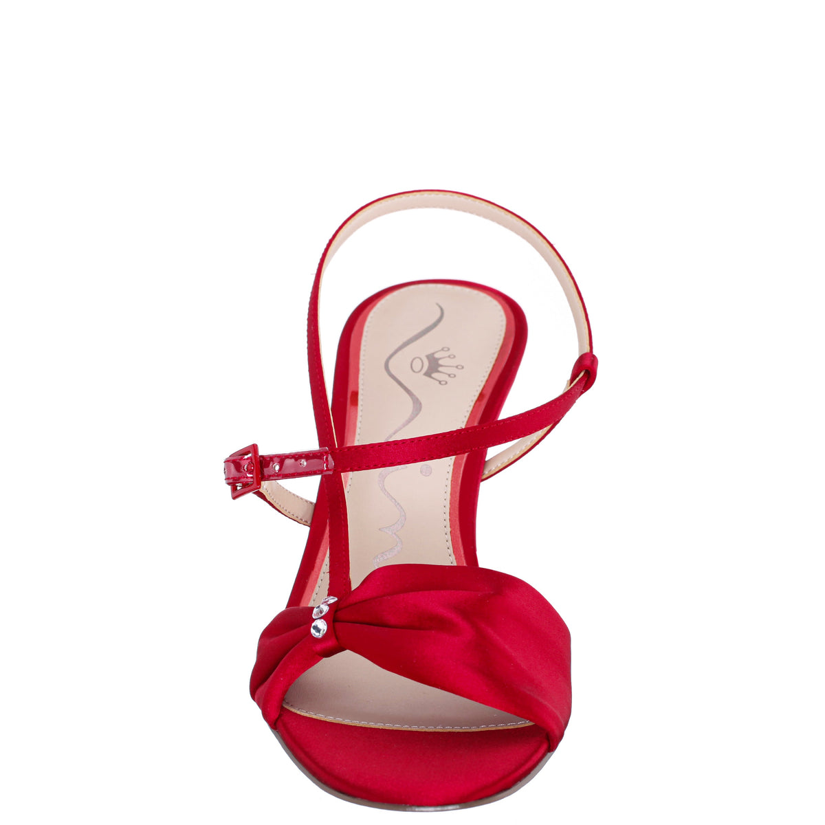 Brigida Red Rouge Satin Mid-Heel Sandal | Nina Shoes