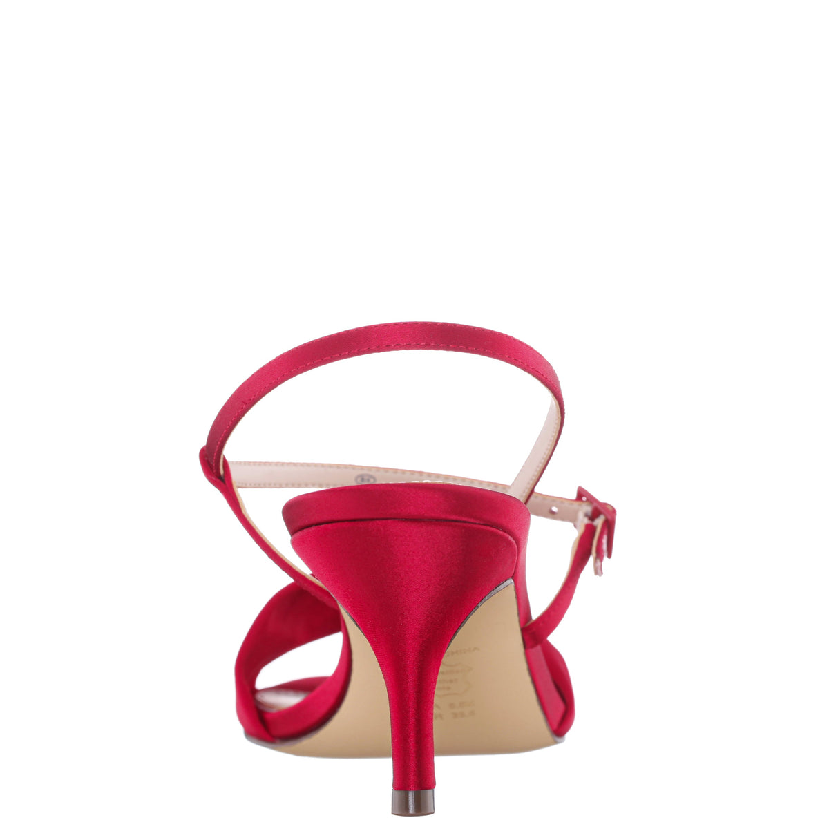 Brigida Red Rouge Satin Mid-Heel Sandal | Nina Shoes