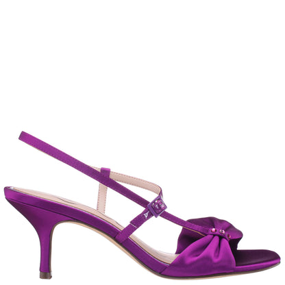 Brigida Purple Satin Mid-Heel Sandal | Nina Shoes